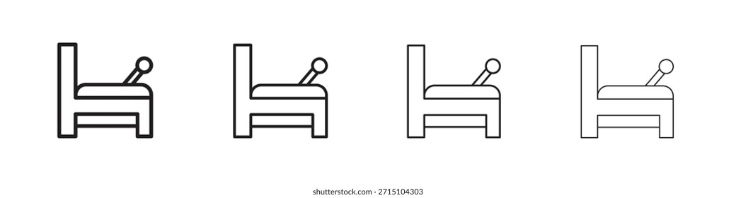 Symbolsatz für Reformer. Eine Sammlung von einfachen schwarzen dünnen Strichen Symbole