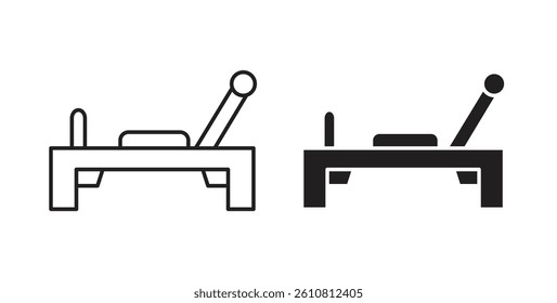 Reformer icons in solid black and outlined style