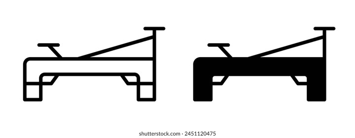 Reformer Vector Icon Set Depicting Fitness and Pilates Equipment Symbols