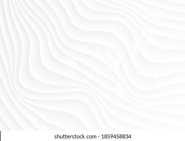 Refracted grey white curved waves abstract elegant background. Vector wavy design