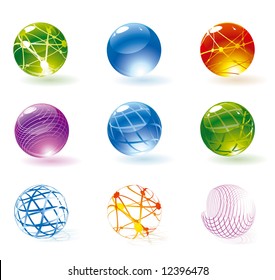 Refracting spheres. Vector.