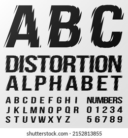 Refraction and Distortion alphabet and numbers. Refraction and Distortion Glass Effect. Eps10 vector.