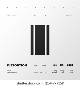 Refraction and Distortion letter. Glass Effect minimal illustration.Abstract sign, symbol for promotional poster, music poster, sale banner, brochure or logo for your brand. Eps10 vector.