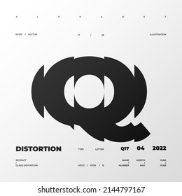 Refraction and Distortion letter. Glass Effect minimal illustration.Abstract sign, symbol for promotional poster, music poster, sale banner, brochure or logo for your brand. Eps10 vector.