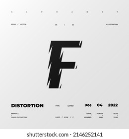 Refraction and Distortion letter. Glass Effect minimal illustration.Abstract sign, symbol for promotional poster, music poster, sale banner, brochure or logo for your brand. Eps10 vector.	
