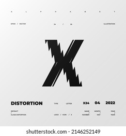 Refraction and Distortion letter. Glass Effect minimal illustration.Abstract sign, symbol for promotional poster, music poster, sale banner, brochure or logo for your brand. Eps10 vector.	
