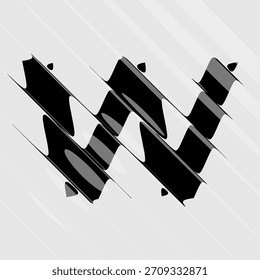 Carta de refracción y distorsión. Efecto de vidrio ilustración mínima. Signo Abstractas, símbolo para el cartel promocional, cartel de la música, Anuncio de la venta, folleto o logotipo para su marca. Vector Eps10.