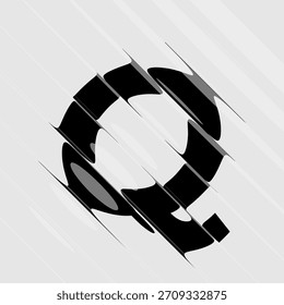 Refraktions- und Verzerrungsbuchstaben. Glass Effect minimale Illustration. Abstraktes Zeichen, Symbol für Werbe-Poster, Musik-Poster, Verkaufs-Banner, Broschüre oder Logo für Ihre Marke. EPS10-Vektor.