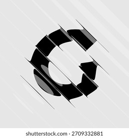 Refraktions- und Verzerrungsbuchstaben. Glass Effect minimale Illustration. Abstraktes Zeichen, Symbol für Werbe-Poster, Musik-Poster, Verkaufs-Banner, Broschüre oder Logo für Ihre Marke. EPS10-Vektor.