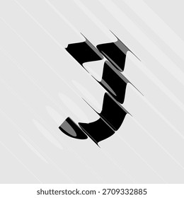 Refraction and Distortion letter. Glass Effect minimal illustration. Abstract sign, symbol for promotional poster, music poster, sale banner, brochure or logo for your brand. Eps10 vector.