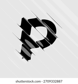 Refraction and Distortion letter. Glass Effect minimal illustration. Abstract sign, symbol for promotional poster, music poster, sale banner, brochure or logo for your brand. Eps10 vector.