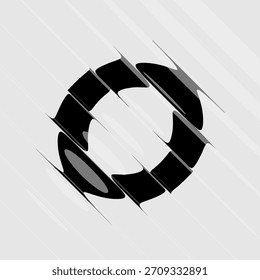 Refraction and Distortion letter. Glass Effect minimal illustration. Abstract sign, symbol for promotional poster, music poster, sale banner, brochure or logo for your brand. Eps10 vector.
