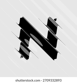 Refraktions- und Verzerrungsbuchstaben. Glass Effect minimale Illustration. Abstraktes Zeichen, Symbol für Werbe-Poster, Musik-Poster, Verkaufs-Banner, Broschüre oder Logo für Ihre Marke. EPS10-Vektor.