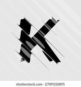 Refraktions- und Verzerrungsbuchstaben. Glass Effect minimale Illustration. Abstraktes Zeichen, Symbol für Werbe-Poster, Musik-Poster, Verkaufs-Banner, Broschüre oder Logo für Ihre Marke. EPS10-Vektor.