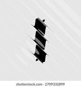Refraktions- und Verzerrungsbuchstaben. Glass Effect minimale Illustration. Abstraktes Zeichen, Symbol für Werbe-Poster, Musik-Poster, Verkaufs-Banner, Broschüre oder Logo für Ihre Marke. EPS10-Vektor.