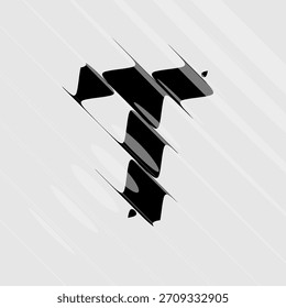 Refraction and Distortion letter. Glass Effect minimal illustration. Abstract sign, symbol for promotional poster, music poster, sale banner, brochure or logo for your brand. Eps10 vector.