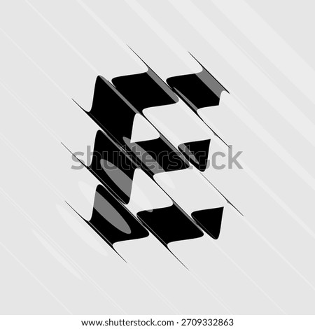 Refraction and Distortion letter. Glass Effect minimal illustration. Abstract sign, symbol for promotional poster, music poster, sale banner, brochure or logo for your brand. Eps10 vector.