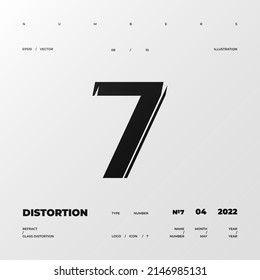 Número de refracción y distorsión. Ilustración mínima del efecto cristal. Signo abstracto, símbolo para afiche promocional, afiche musical, banner de venta, folleto o logotipo para su marca. Vector Eps10.