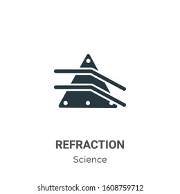 Refraction glyph icon vector on white background. Flat vector refraction icon symbol sign from modern science collection for mobile concept and web apps design.