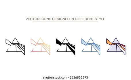 Refraction icon design with white background stock illustration