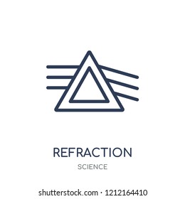 Refraction icon. Refraction linear symbol design from Science collection. Simple outline element vector illustration on white background.