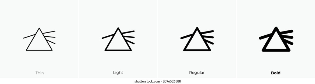 refraction icon. Thin, Light Regular And Bold style design isolated on white background