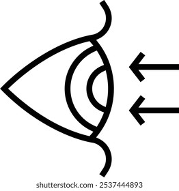 refraction icon. Thin linear style design isolated on white background