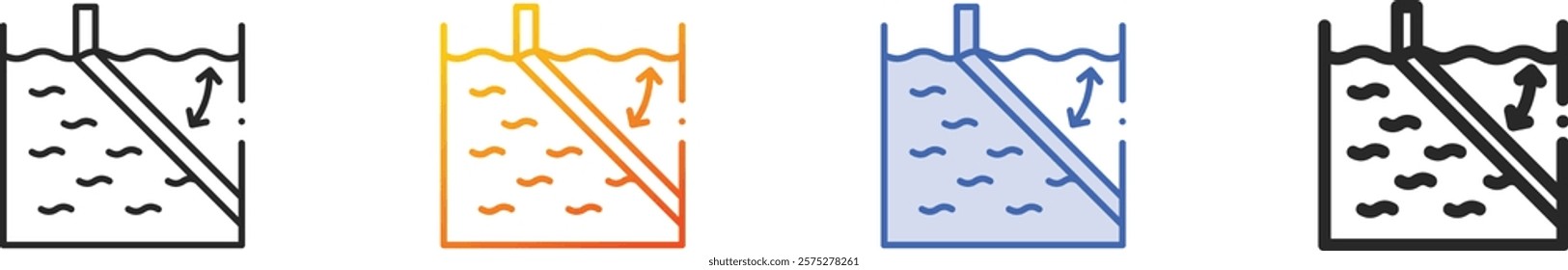 refraction icon.Thin Linear, Gradient, Blue Stroke and bold Style Design Isolated On White Background