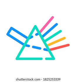 Refraktion von Lichtstrahlen Prismenfarbsymbol Vektorgrafik. Refraktion von Lichtstrahlen Prismenschild. einzelne Symbolillustration