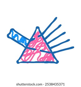 refraction of light rays prism doodle icon sketch vector. refraction of light rays prism sign. isolated symbol illustration