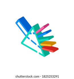 refraction of light rays prism isometric icon vector. refraction of light rays prism sign. isolated symbol illustration