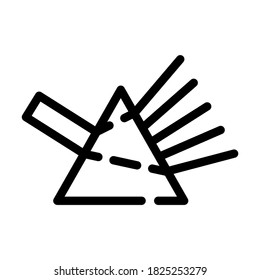 refraction of light rays prism line icon vector. refraction of light rays prism sign. isolated contour symbol black illustration
