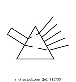refraction of light rays prism line icon vector. refraction of light rays prism sign. isolated contour symbol black illustration
