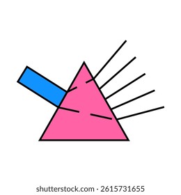 refraction of light rays prism line icon vector. refraction of light rays prism sign. isolated symbol illustration