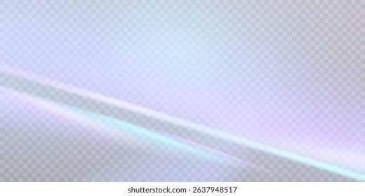 Refraction of sun glare. Abstract effect with glare of light distortion. Reflected light prism effect.