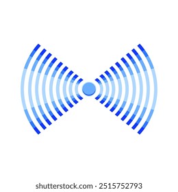 Dibujo animado de la onda de señal inalámbrica de refracción. Polarización de difracción, antena de espectro, señal de onda inalámbrica de refracción del receptor del transmisor. Ilustración vectorial de símbolos aislados