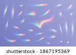 Refractions set in different shapes, rainbow sunlight effect, holographic rays collection isolated on a transparent background.