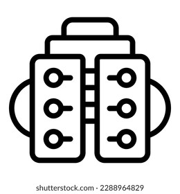 Vector de contorno de icono de procedimiento refractivo. Corrección láser. Caída de cirugía