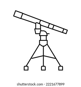 vector de icono de línea del planetario del refractor. signo del planetario del refractor. símbolo de contorno aislado ilustración negra