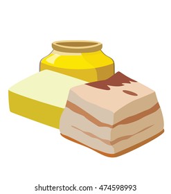 Refractory Fats: Margarine, Animal Fat, Lard. For Your Convenience, Each Significant Element Is In A Separate Layer. Eps 10