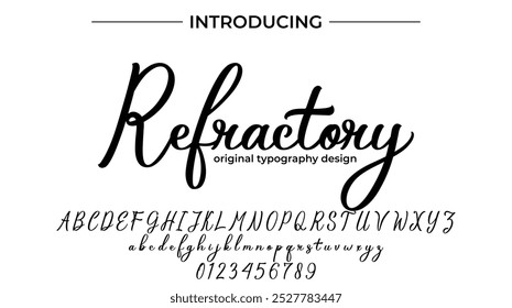 Pincel con estilo pintado con letras de Vector en mayúsculas, alfabeto, tipografía