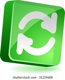 Refresh 3d icon. Vector illustration.