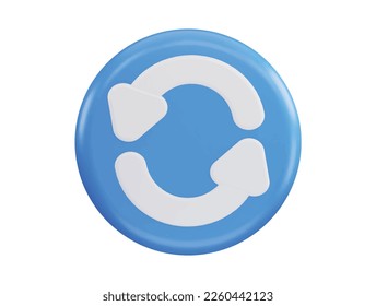 Refresh with 3d vector icon illustration