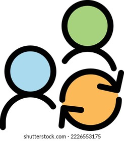 Refresh Account Vector Icon which is suitable for commercial work and easily modify or edit it
