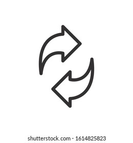 refresh arrow direction icon vector illustration linear design