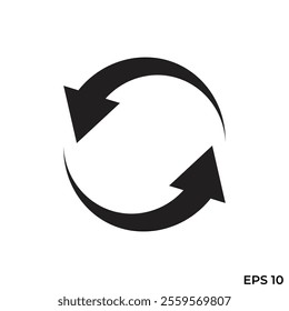 refresh arrow flat icon vector