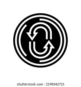 actualizar el vector de icono de glifo de flecha. signo de flecha de refresco. ilustración de símbolo aislado