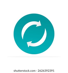 Refresh arrow icon, colored flat vector. Modern and minimalist design.