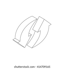 Refresh arrow icon, isometric 3d style