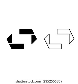 icono de flecha de refresco. línea, silueta y limpieza. utilizado para logotipo, símbolo, signo e icono